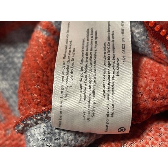 Carters Baby Sherpa Fleece Hooded Plaid Bunting With Ears Size 6M Red/Blue - Picture 6 of 6